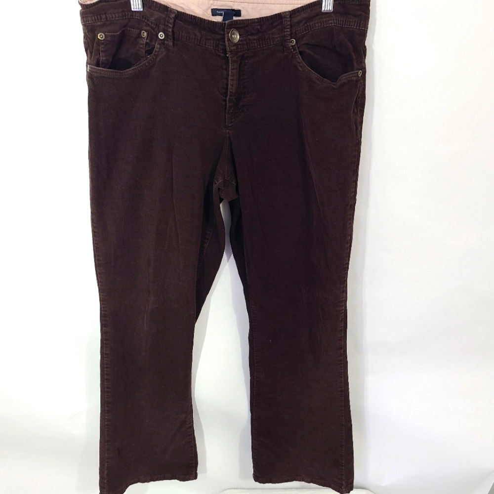 Tommy Hilfiger Women's Size 12 Brown Corduroy Pants Bootcut Jeans